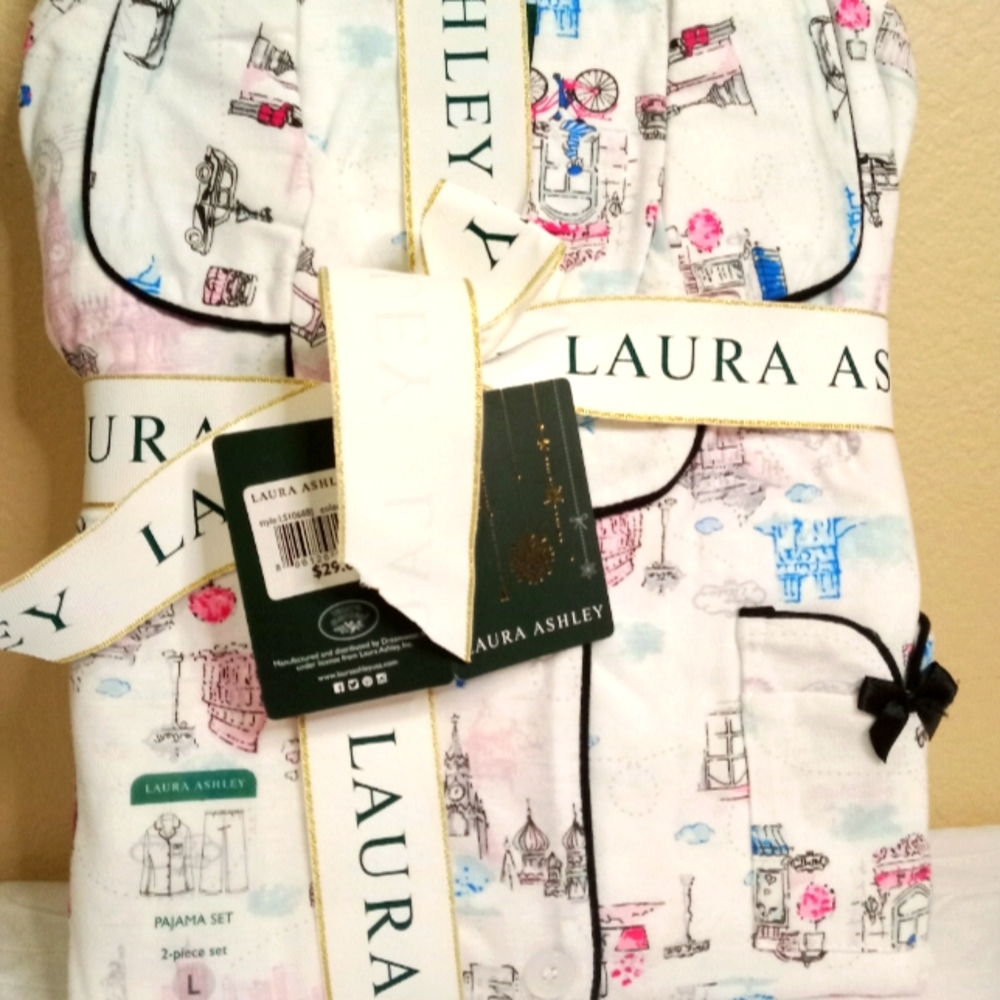 Laura Ashley Pajama Set - Buttoned Top and Pants